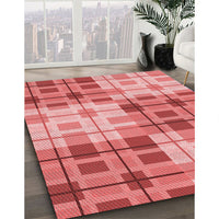 Patterned Light Coral Pink Rug, pat579rd