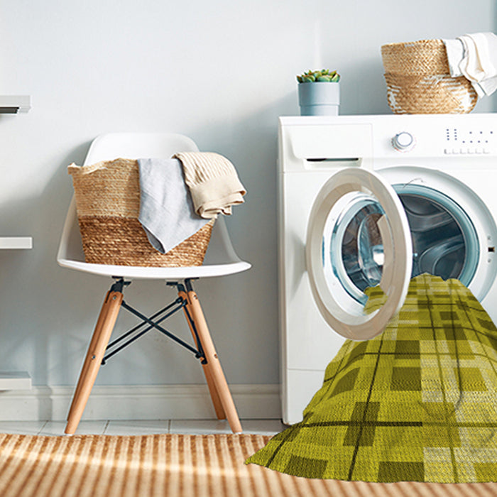 Machine Washable Transitional Yellow Rug in a Washing Machine, wshpat579yw