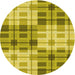 Square Patterned Yellow Rug, pat579yw