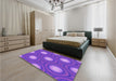 Patterned Purple Rug in Family Room, pat58pur