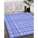 Machine Washable Transitional Blue Rug in a Family Room, wshpat580blu