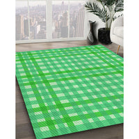 Patterned Neon Green Rug, pat580grn