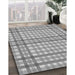 Machine Washable Transitional Platinum Gray Rug in a Family Room, wshpat580gry