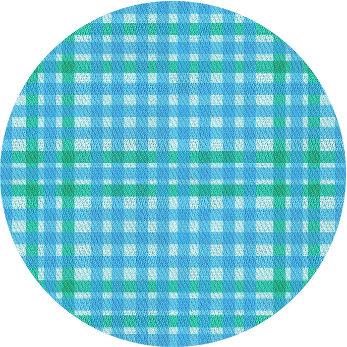 Square Patterned Bright Turquoise Blue Rug, pat580lblu