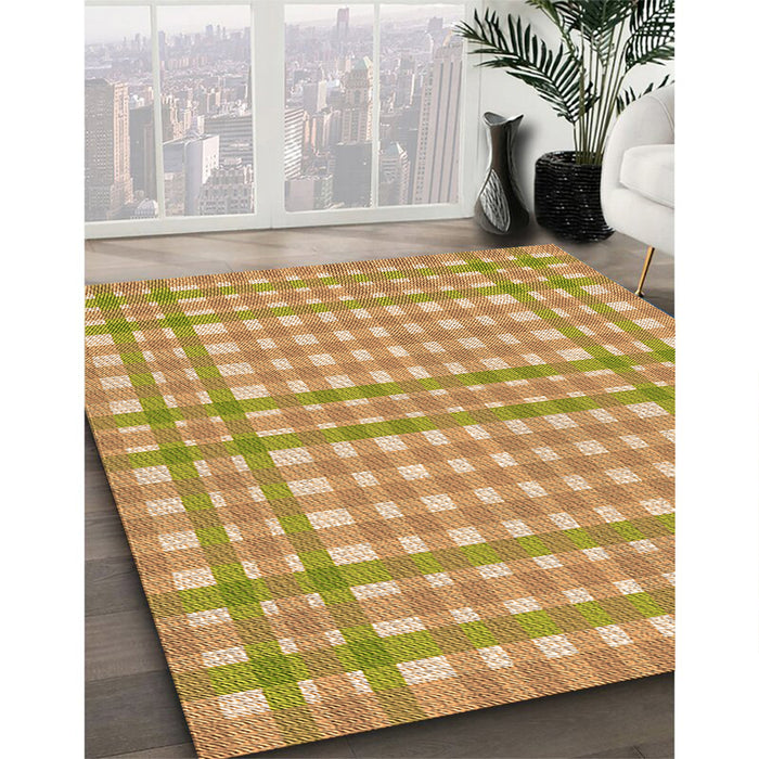Machine Washable Transitional Metallic Gold Rug in a Family Room, wshpat580org