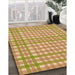 Patterned Metallic Gold Rug in Family Room, pat580org