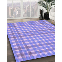 Patterned Medium Slate Blue Rug, pat580pur