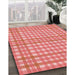 Machine Washable Transitional Light Coral Pink Rug in a Family Room, wshpat580rd