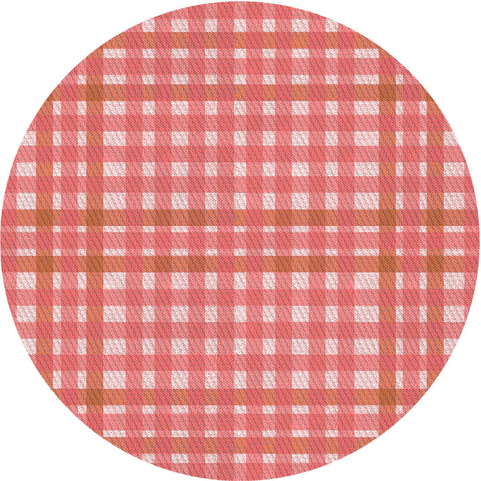 Square Patterned Light Coral Pink Rug, pat580rd