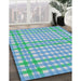 Patterned Blue Ivy Blue Novelty Rug in Family Room, pat580