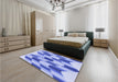 Patterned Blue Rug in a Bedroom, pat581blu