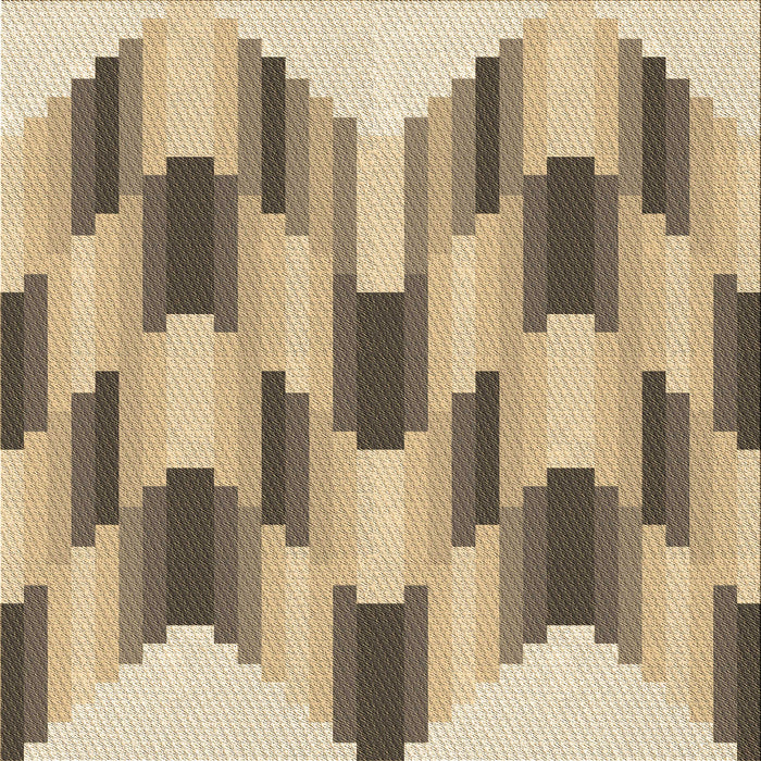 Round Patterned Brown Rug, pat581brn