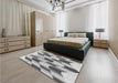 Patterned Smokey Gray Rug in a Bedroom, pat581gry