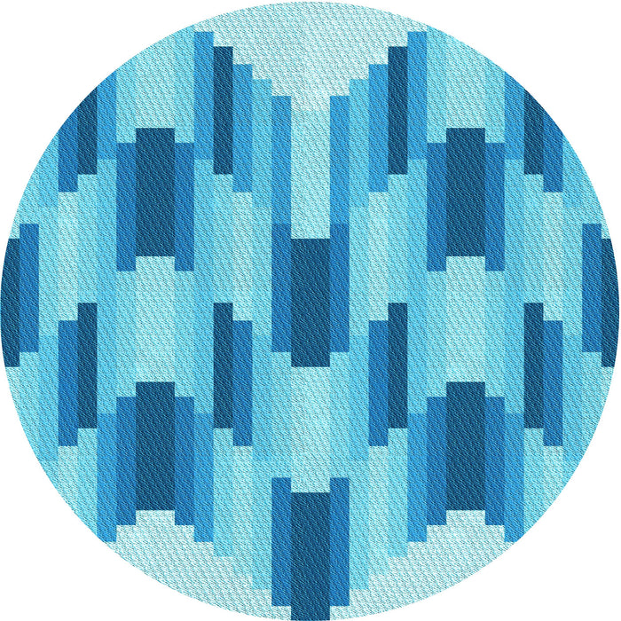 Square Machine Washable Transitional Neon Blue Rug in a Living Room, wshpat581lblu