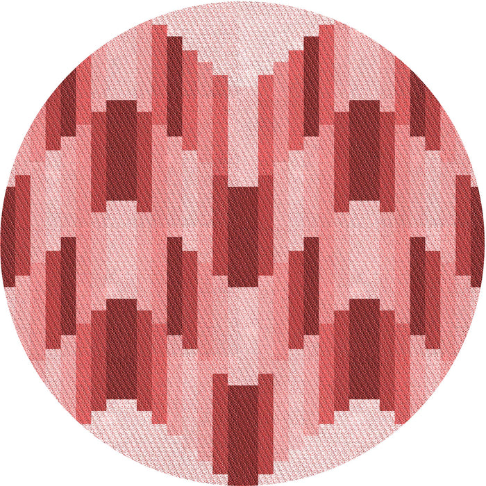 Square Patterned Pastel Pink Rug, pat581rd