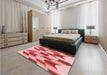 Patterned Pastel Pink Rug in a Bedroom, pat581rd