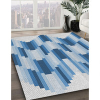 Patterned Coral Blue Novelty Rug, pat581