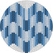 Sideview of Patterned Coral Blue Novelty Rug, pat581