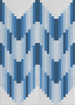 Patterned Coral Blue Novelty Rug, pat581