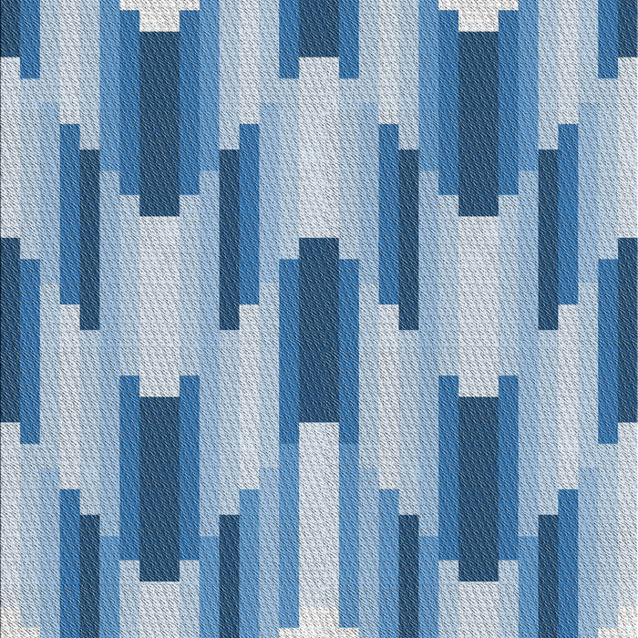 Patterned Coral Blue Novelty Rug, pat581