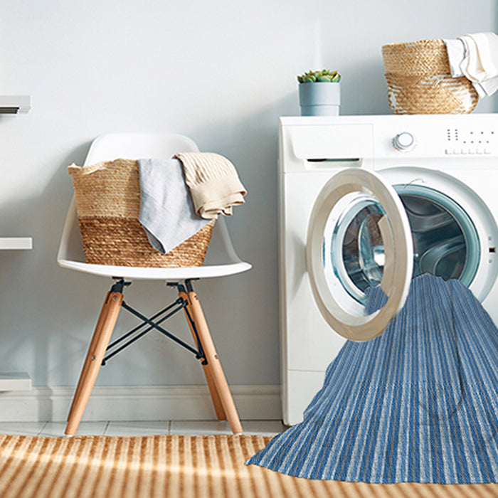 Machine Washable Transitional Denim Blue Rug in a Washing Machine, wshpat582