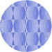 Square Patterned Light Slate Blue Rug, pat583blu