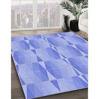 Patterned Light Slate Blue Rug, pat583blu