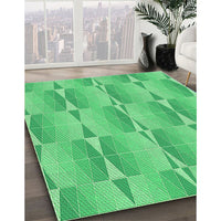 Patterned Lime Mint Green Rug, pat583grn