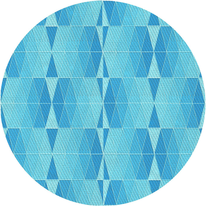 Square Patterned Bright Turquoise Blue Rug, pat583lblu