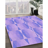 Patterned Medium Slate Blue Rug, pat583pur