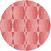 Square Patterned Light Salmon Pink Rug, pat583rd