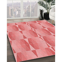 Patterned Light Salmon Pink Rug, pat583rd