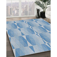 Patterned Steel Blue Novelty Rug, pat583