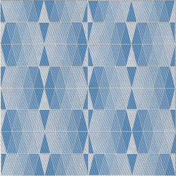 Square Patterned Steel Blue Novelty Rug, pat583