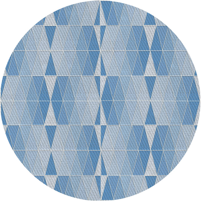 Sideview of Patterned Steel Blue Novelty Rug, pat583