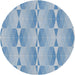 Sideview of Patterned Steel Blue Novelty Rug, pat583