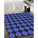 Machine Washable Transitional Blue Rug in a Family Room, wshpat584blu