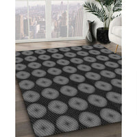 Patterned Charcoal Black Rug, pat584gry