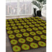Machine Washable Transitional Dark Yellow Green Rug in a Family Room, wshpat584yw