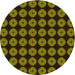 Square Patterned Dark Yellow Green Rug, pat584yw