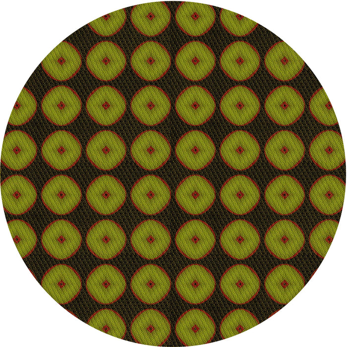 Square Machine Washable Transitional Dark Yellow Green Rug in a Living Room, wshpat584yw