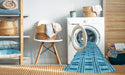 Machine Washable Transitional Blue Rug in a Washing Machine, wshpat585lblu