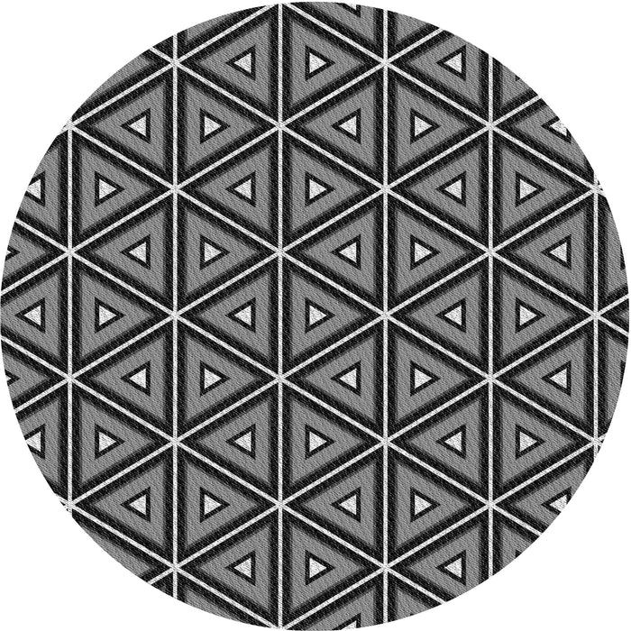 Square Patterned Charcoal Black Rug, pat586gry