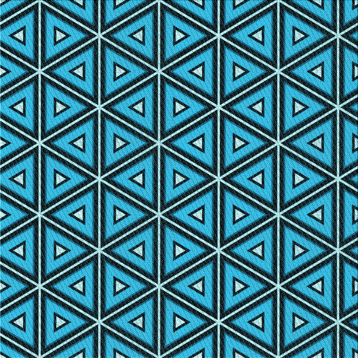 Round Patterned Deep-Sea Blue Rug, pat586lblu