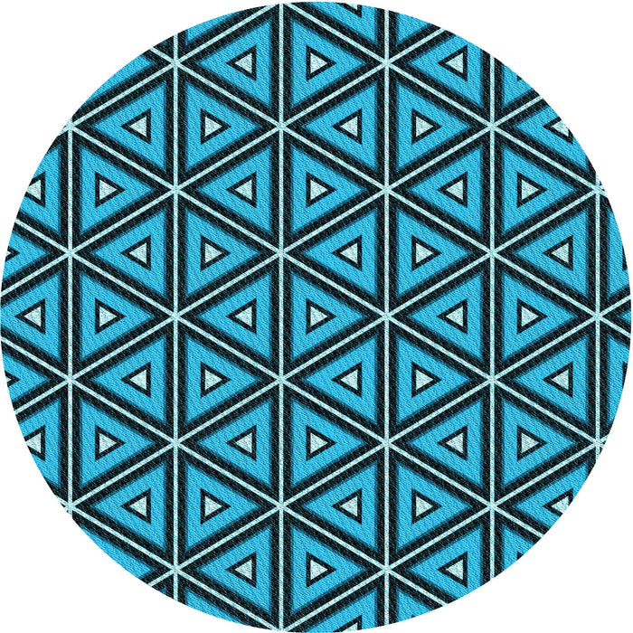 Square Patterned Deep-Sea Blue Rug, pat586lblu