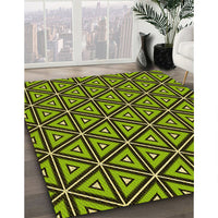 Patterned Pistachio Green Rug, pat586yw