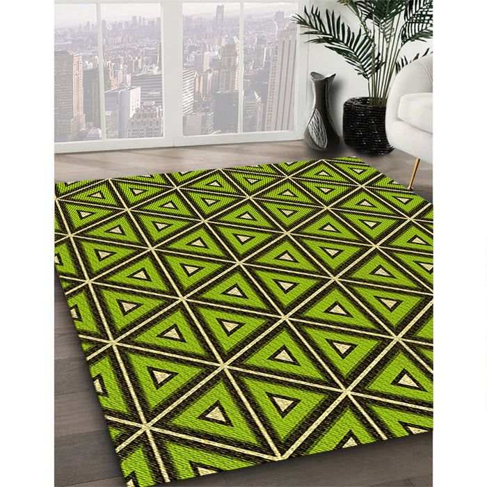 Patterned Pistachio Green Rug in Family Room, pat586yw