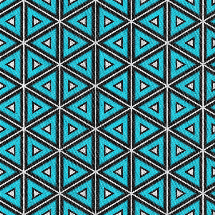 Square Patterned Blue Novelty Rug, pat586