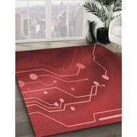 Patterned Red Rug, pat587rd