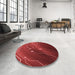 Round Patterned Red Rug in a Office, pat587rd